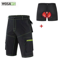 wosawe men downhill shorts mtb waterproof cycling mountain bike bicycle shorts with gel padded underwear outdoor sports shorts
