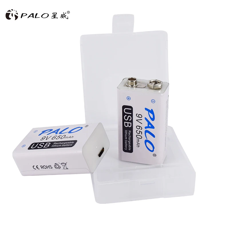 Литиевая аккумуляторная батарея 9 В 6F22 быстрая зарядка от USB 1-16 шт. 650 мАч |