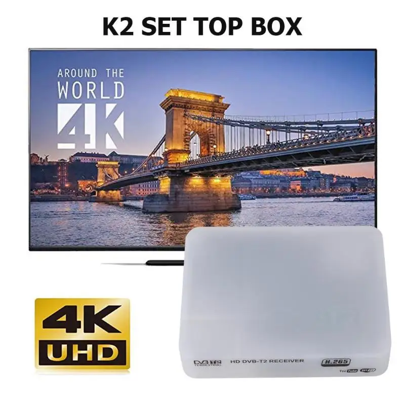 K2 Smart Tv Box приемник Mpeg4 H.264/H.265 Dvb T2 цифровой наземный Full Hd телеприставка Поддержка