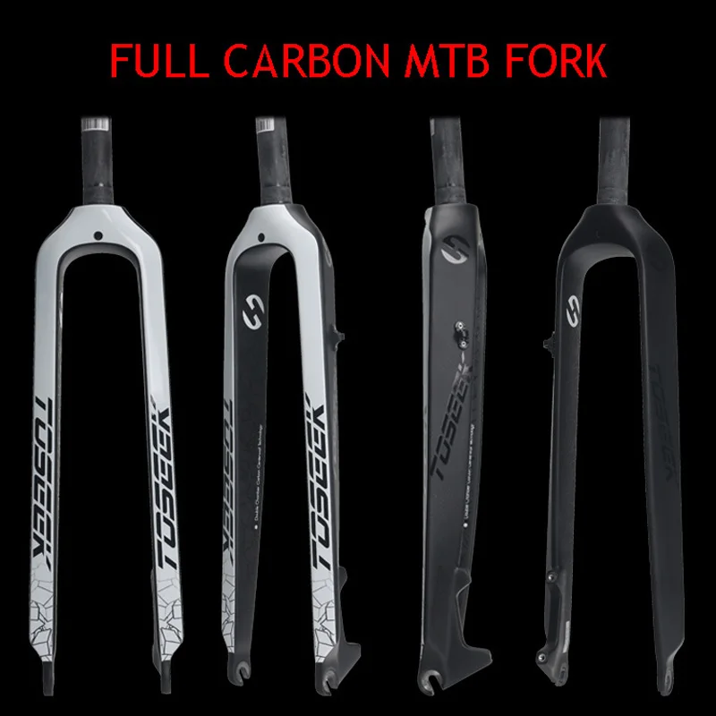 2018 TOSEEK полный углеродное волокно Велосипедная вилка Mtb 26 &quot/27 5&quot/29 &quotконический
