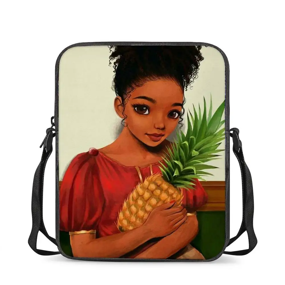 HYCOOL сумки через плечо для женщин милые африканская темнокожая девушка держать с рисунком ананаса для девочек женские сумки через плечо для ...