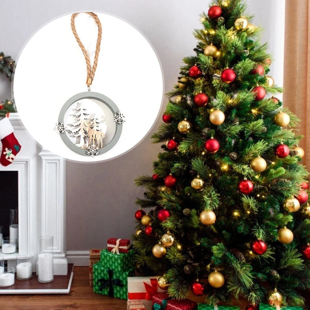 Рождественская деревянная подвеска для рождественской елки 3D Рождественское