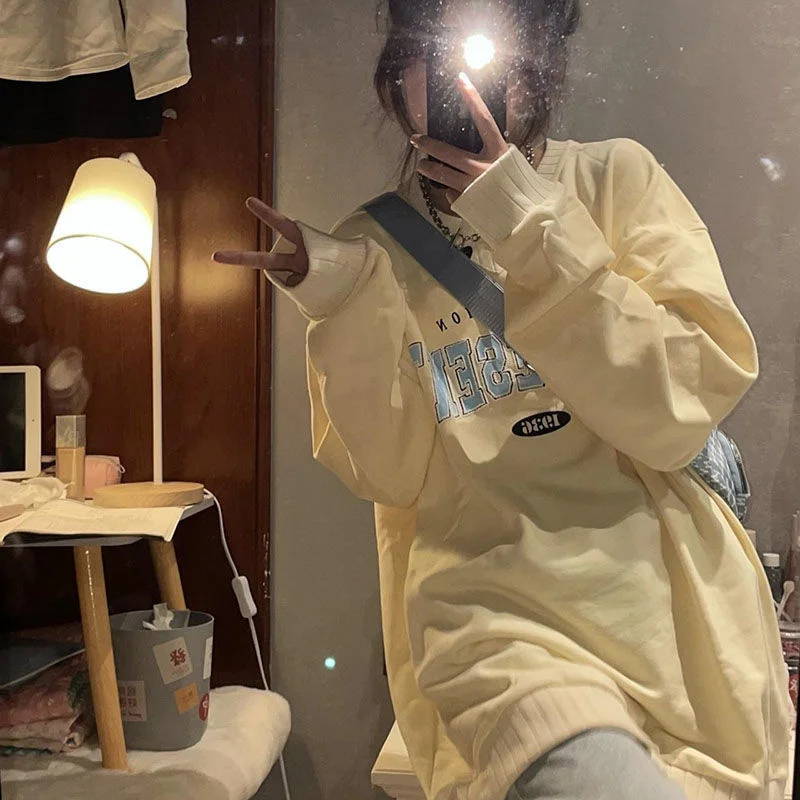 Свитер с круглым вырезом для женщин новый студенческий свитер в Корейском стиле