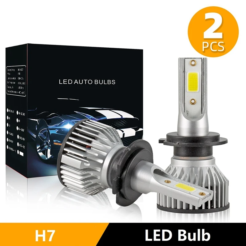 

2X H7 LED Headlight High Low Beam Kit 4000W 30000LM Bulbs White 6500K