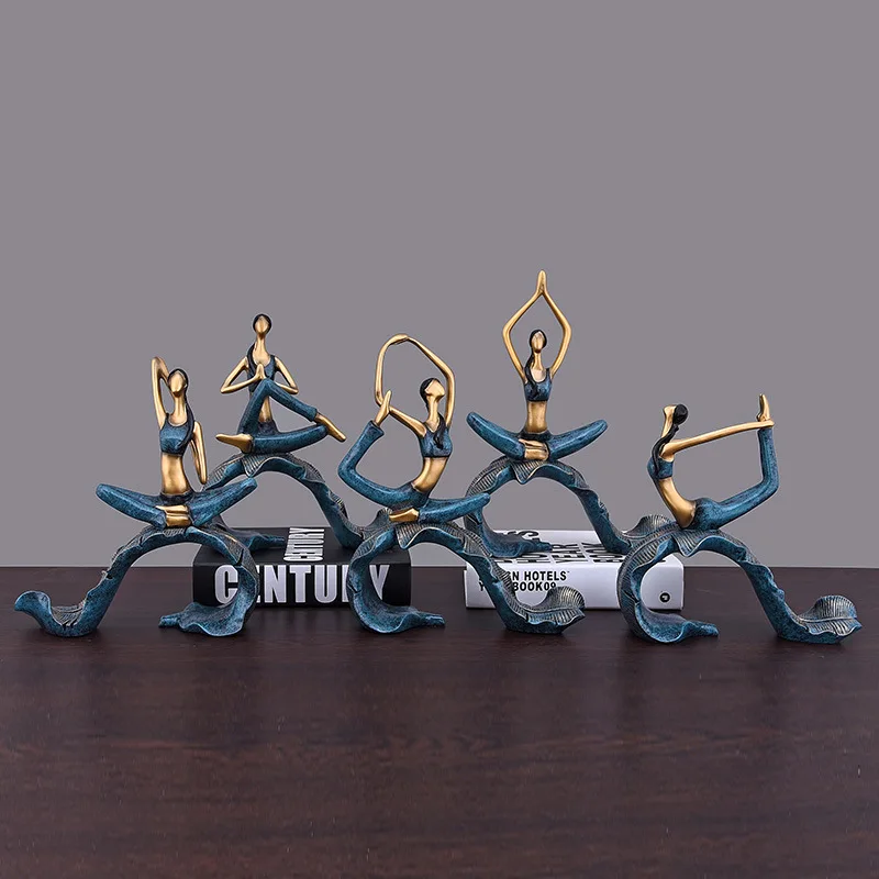YOGA GIRL FIGURINE GIRL'S DREAM MODERN FIGURE ART SCULPTURE DOLLS RESIN CRAFTS HOME DECORATION R1457 | Дом и сад