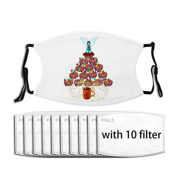 

Маска для лица с пончиком ангельским деревом Регулируемая моющаяся хлопковая многоразовая маска для рта моющаяся маска с фильтром пылезащ...