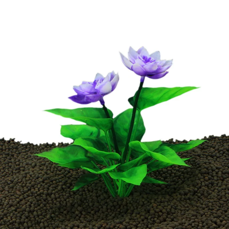 Красивые аквариумные растения украшения для аквариума имитация лотоса
