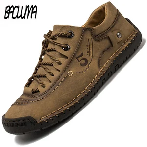 Роскошные кожаные мужские кроссовки, повседневные уличные мужские кроссовки, на шнуровке, удобные лоферы для вождения, прошитая обувь ручной работы