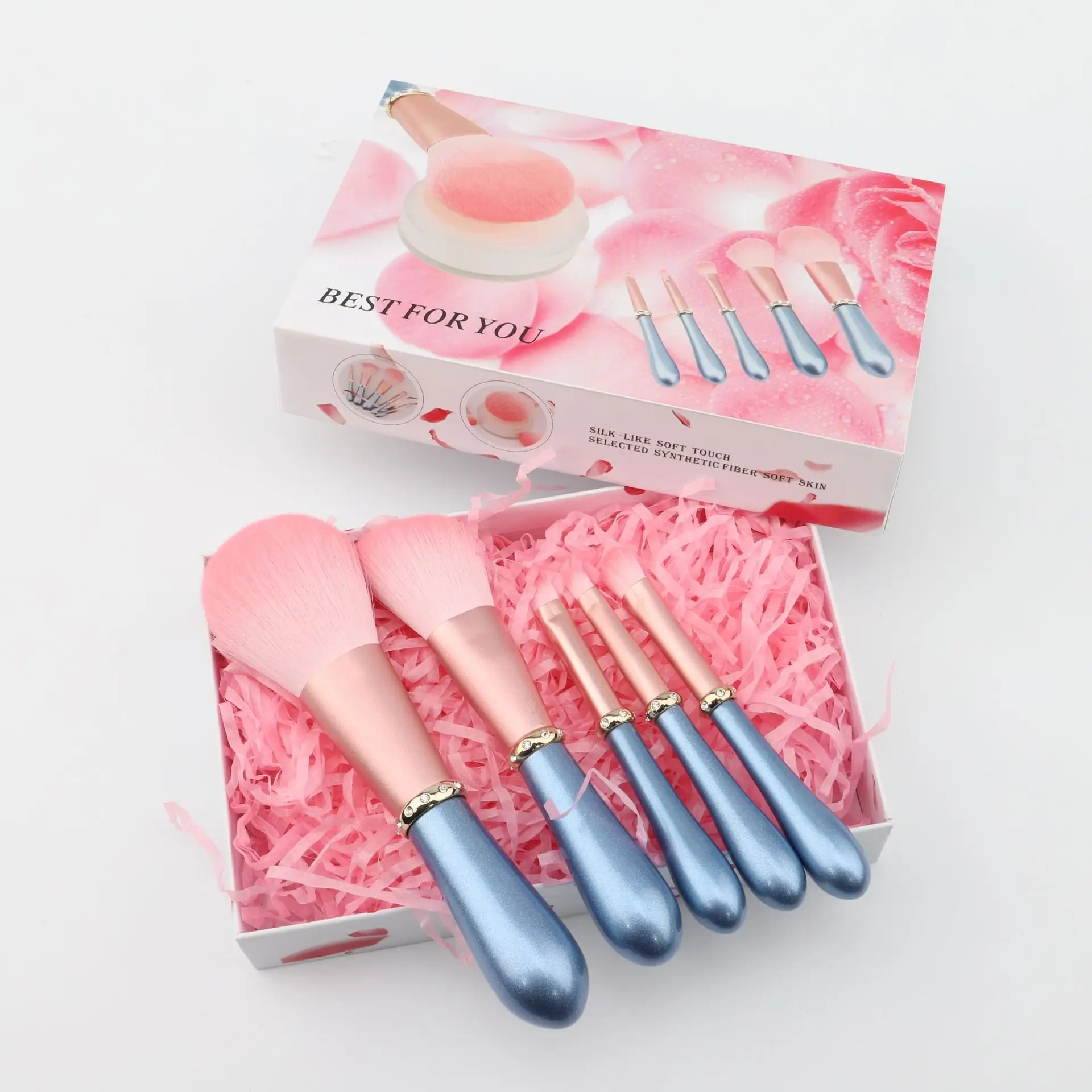 Новые точечные розовые бриллианты 5 кистей для макияжа кисть теней бровей