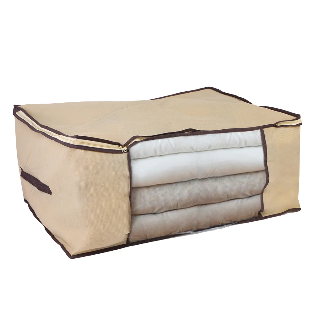 beige 45x30x20cm Многоцветная сумка для хранения одежды, сумка для хранения одежды с застежкой-молнией, органайзер для сортировки, нижнее белье, носки, органайзер для одежды - Цвет: beige 45x30x20cm