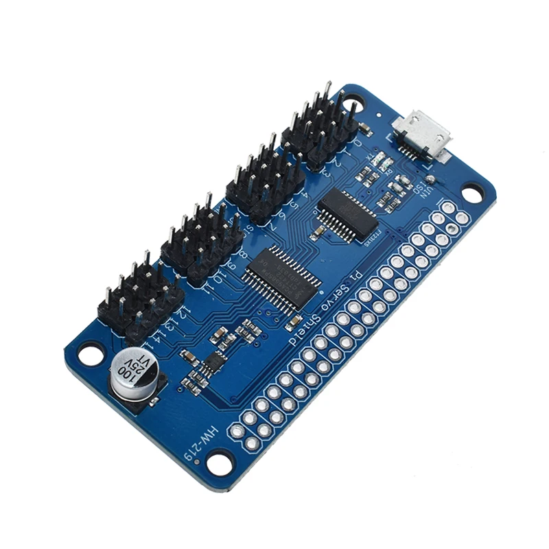 

Raspberry Pi Servo Driver HAT providing precise PWM output 16-Channel 12-bit I2C Interface support Raspberry Pi Zero/Zero W/3B+