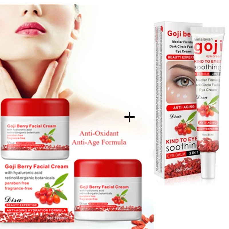 Original GOJI cream 100g facial anti aging wrinkle creams eye revitalizing whitening CC Cream Skin care Set|Дневные крема и