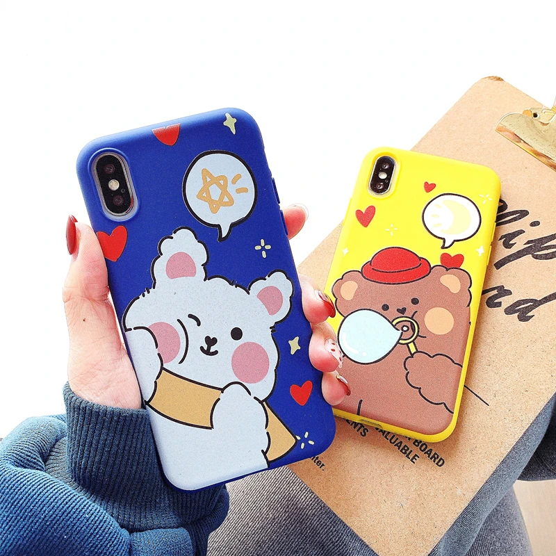 Для iphone 11 чехол милый медведь пузыри мягкий Ультратонкий для телефона Apple iPhone 5S SE 6