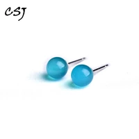 csj cute 100 natural amazonite earrings 925 sterling silver earrings women lady girl wedding engagment party for gift