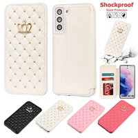 phone case cover for samsung galaxy s21 ultra s21 plus note 20 ultra s20 fe 5g s10 s9 bling magnetic flip leather wallet cover