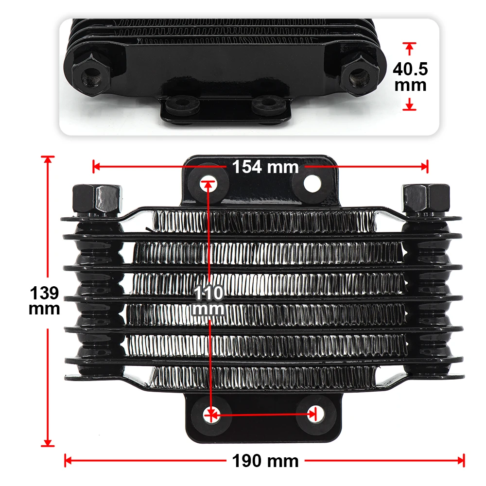 Высокое качество Универсальный Мотоцикл масляный радиатор 190 мм 6 ряд