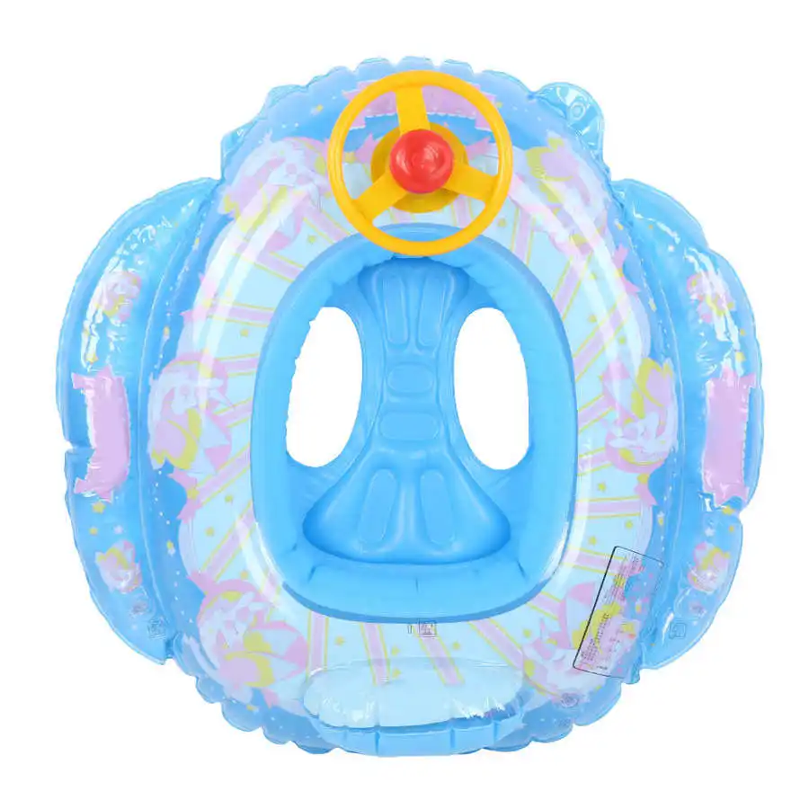 Thickened Summer Children Inflatable Pool Ring Lap Swim Seat Float Boat Baby Boys Toys Blue Flying Horse Wheel Horn | Спорт и