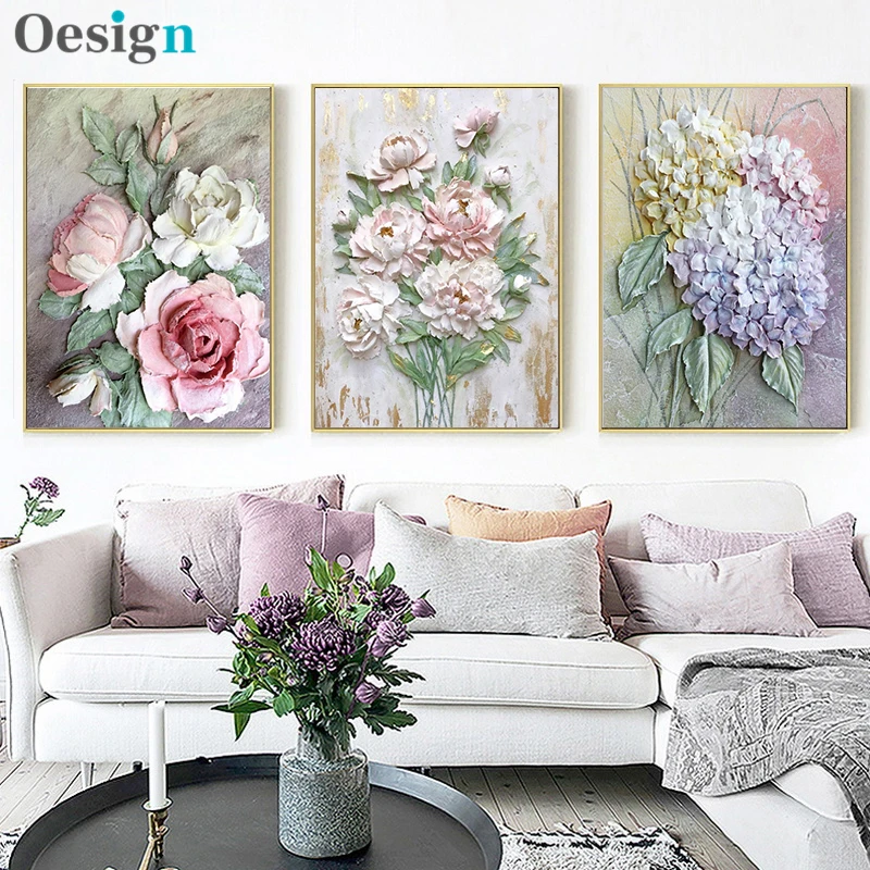 

Scandinavian art flower poster home decor canvas painting wall art posters and prints pictures wall for living room decor