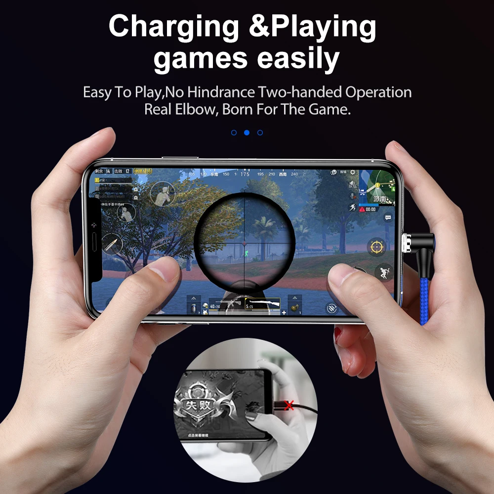 

YKZ Magnetic Cable Micro USB 360 Rotation Charging Type C 3A Fast Charging For iPhone 12 11 Pro Max 8 7 Plus Xr Samsung Xiaomi