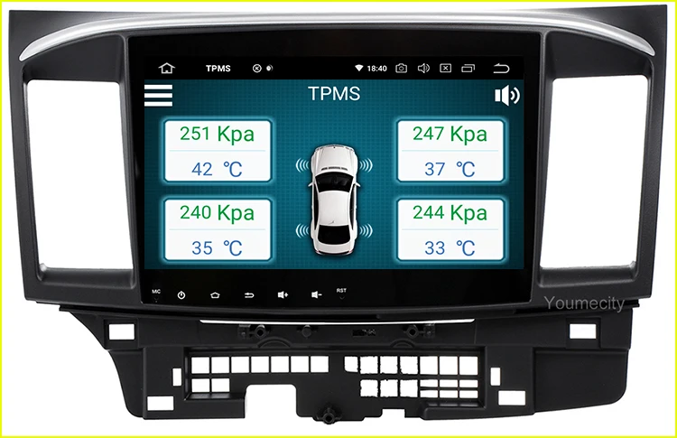 Youmecity Android 9,0 автомобильный DVD мультимедийный плеер для MITSUBISHI LANCER 2007- 9x10,1 дюймов 2DIN 3g/4G gps радио видео плеер