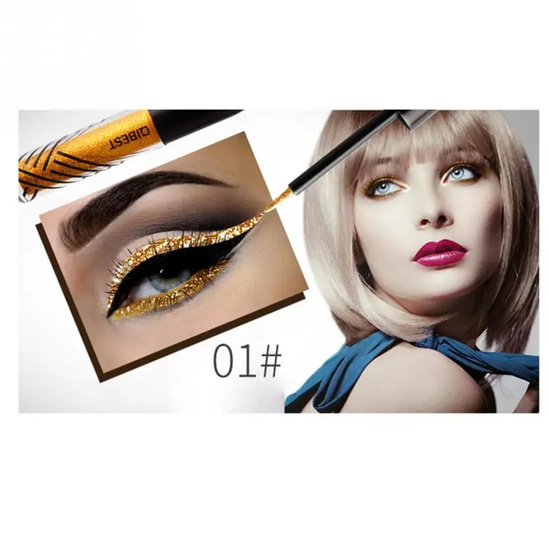 QIBEST 13 colors Liquid Glitter Eyeliner Waterproof Long Lasting Eyeshadow Shimmer Sparkling Makeup Diamond Eyeliner Cosmetic