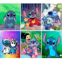 lilo stitch 5d diy diamond painting disney monster cartoon mosaic set children full square round embroidery home decor gifts