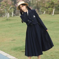 school uniform for women solid color long sleeve jk suit coats new tie shirt sling pleated skirt college style formal clothes