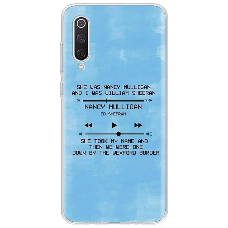 Чехол для телефона с текстом песни Ed Sheeran Xiaomi Redmi Note 10S 9S 8T 11T 11 10 9 8 Pro 9T 9A 9C 8A 7A 7 5