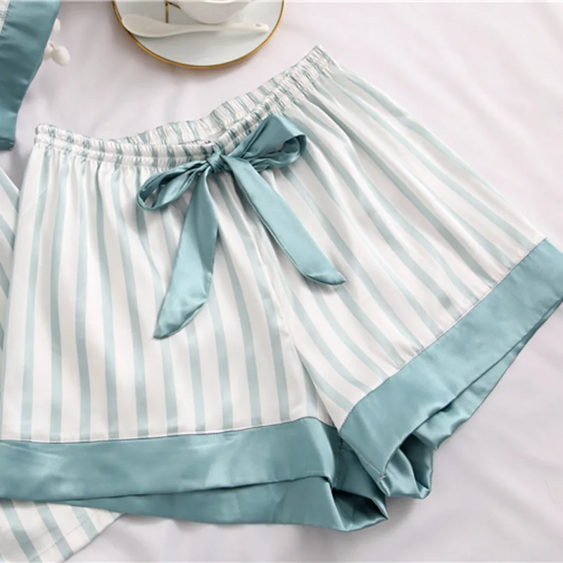 Пижамный комплект женский Шелковый из двух предметов одежда для сна атласная