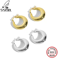 ssteel geometric circle smooth for women 925 sterling silver hoop dainty earrings minimalist trend 2021 accessories jewellery