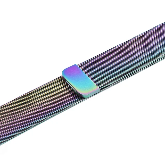 Colorful Leecnuo Нержавеющая сталь ремешок для наручных часов для Apple Watch серии 1/2/3 ремешок ремень, 42 мм, 38 мм, версия металлическая Миланский ремешок для часов - Цвет ремешка: Colorful