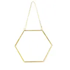 Нордическое минималистичное домашнее украшение геометрической формы, Золотое Латунное шестигранное зеркало, зеркало для ванной комнаты, зеркало для макияжа