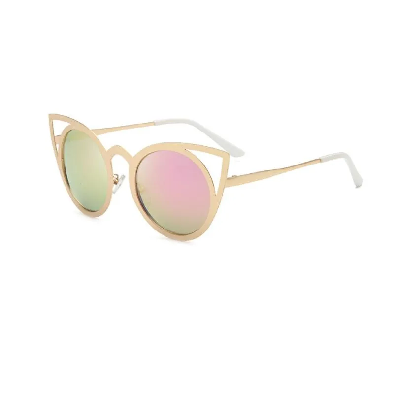 Женские солнцезащитные очки кошачий глаз винтажные металлические для женщин