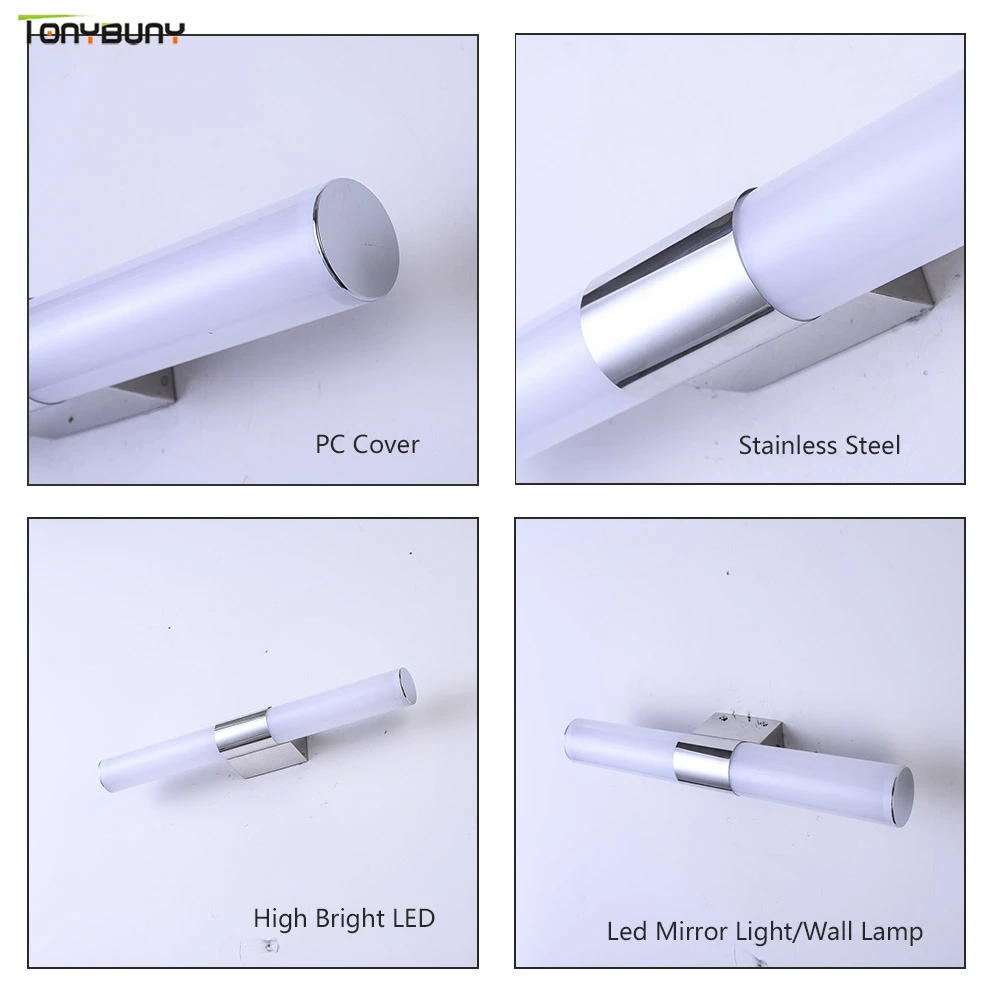 Светодиодный зеркальный светильник 46 см/9 Вт простой косметический настенный