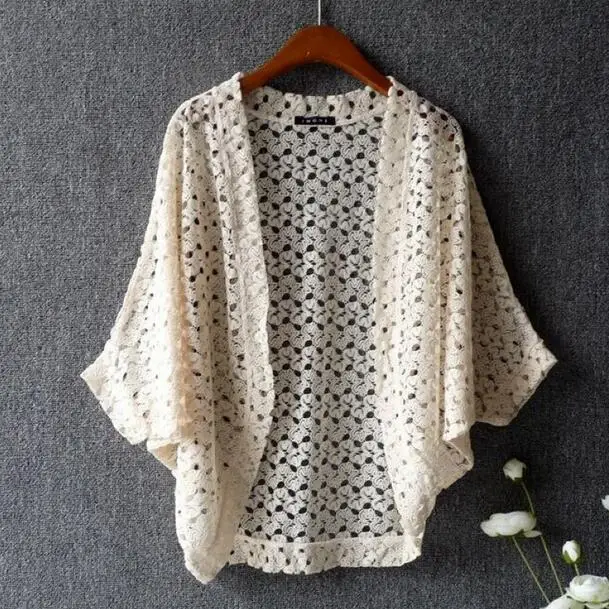 Женский кружевной кардиган в японском стиле милые кружевные топы с рукавами