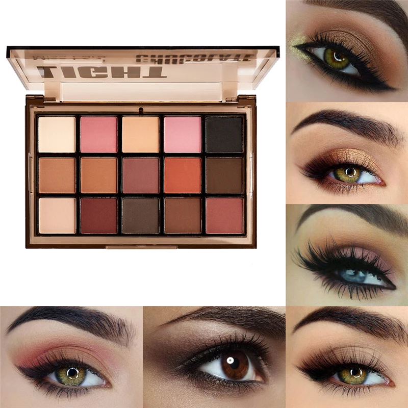 

Makeup Metal Matte Eyeshadow Pallete 15Color Shimmer Pigmented Eye Shadow Palette Make Up Blush Palette Maquillage