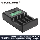 Умные аккумуляторные батареи VOXLINK с ЖК-дисплеем, 4 слота, независимая зарядка через USB, зарядные устройства для аккумуляторов AAAAA Ni-MHNi-Cd, новинка