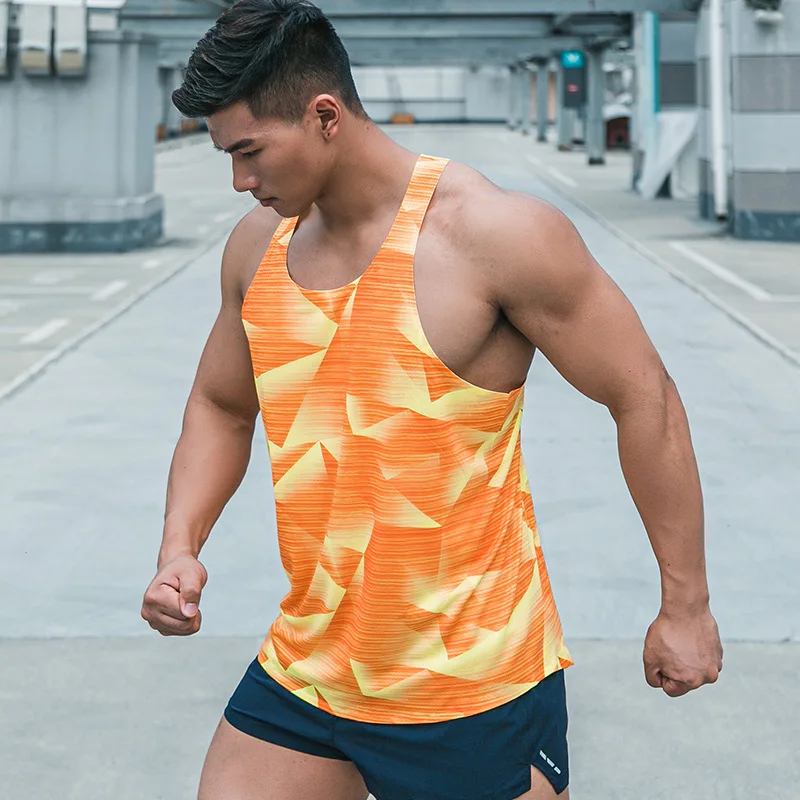 

Spring and Summer New Men's Sports Vest Outdoor Running Training Fitness Breathable Loose Quick-drying Vest Tracksuit Men