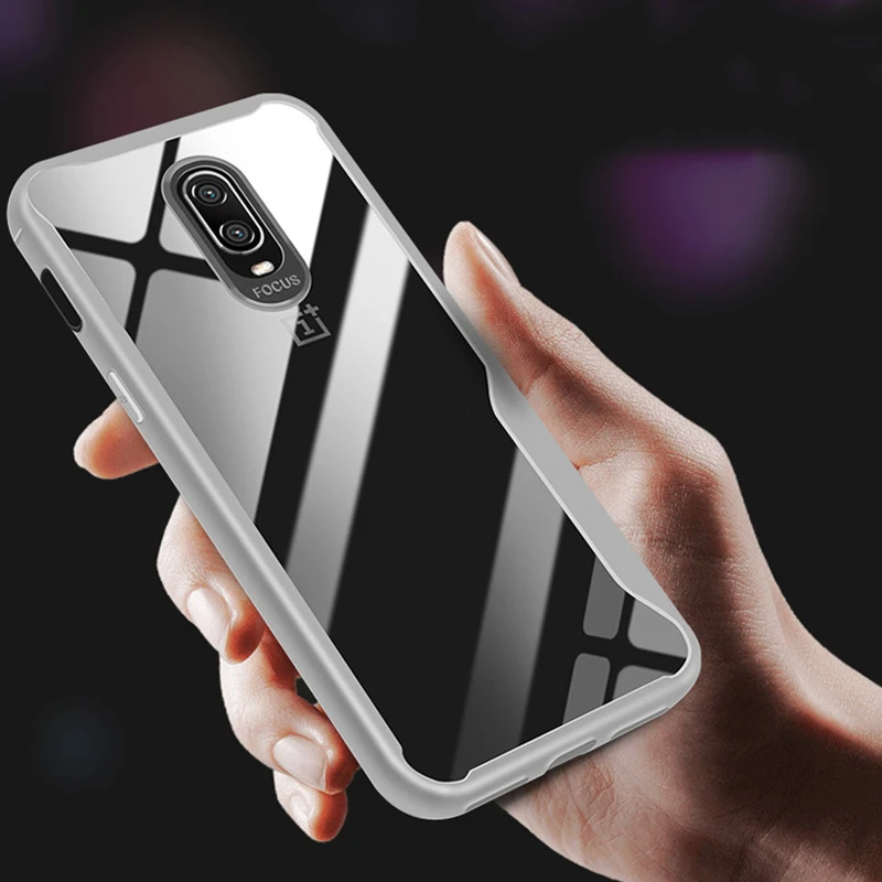Матовая рамка противоскользящий чехол для Oneplus 7 Pro 6 T прозрачный силиконовый из
