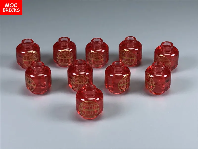 Конструктор MOC С принтом головы и Звезды Смерти 10 шт./лот Обучающие строительные
