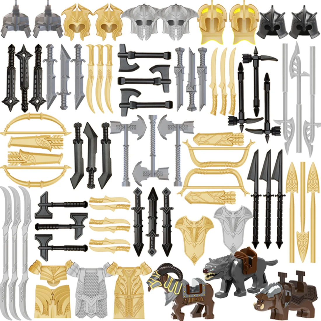 

81Pcs Middle Ages Medieval Ancient Rome Greece Egypt Style Military Weapons Armor Helmets Block Figures Weapons Protection Set