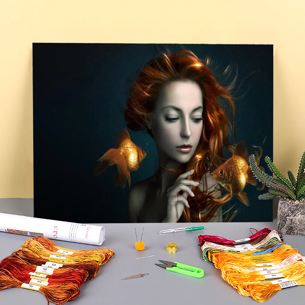 

Холст с принтом для женщин и девушек, 11 карат, узоры для вышивки крестиком, DMC нитки, ручная работа, рукоделие, вязание, оптовая продажа