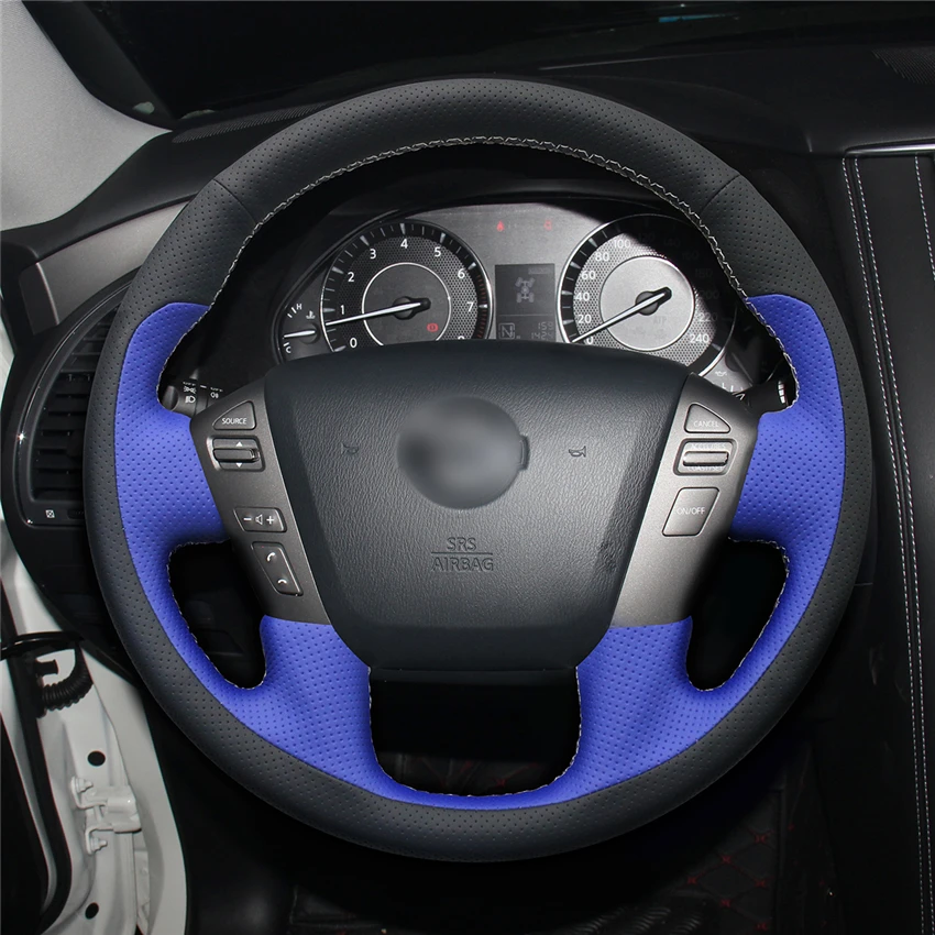 

DIY Hand-stitched Customization Anti-Slip Wear-Resistant Steering Wheel Cover For Nissan Armada Titan Car Interior Decoration