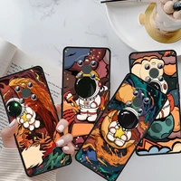 star astronaut cute for huawei mate 40 30 10 20 x 5g rs lite p smart pro plus 2018 2019 2020 2021 z s black phone case