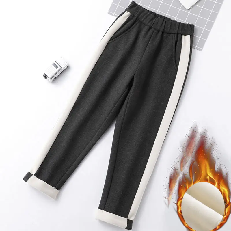 

2020 Autumn Winter Kids Plus Thick Velvet Warm Sports Pants Baby Girl Harem Pants Trousers Children Fashion Casual Outfits W699