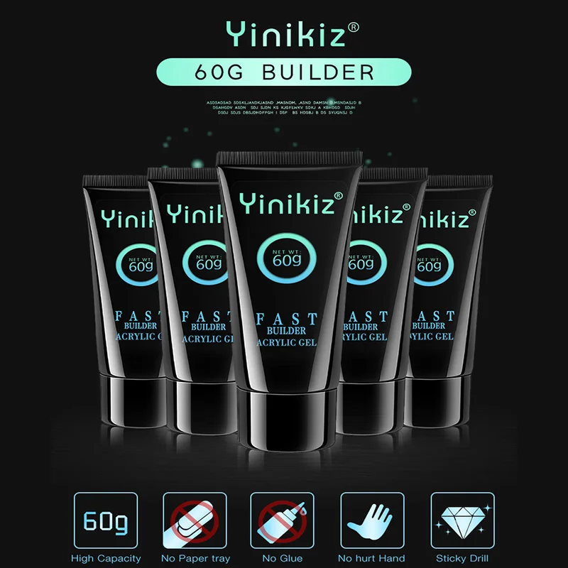 Полигель Yinikiz для наращивания ногтей 60 мл г | Красота и здоровье