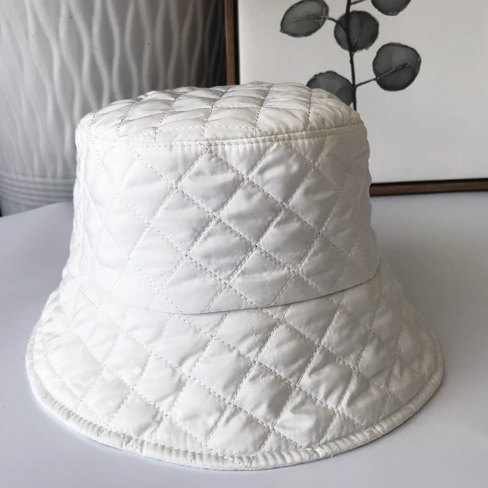 Plaid fisherman hat Autumn winter Japanese double-faced lady retro warm Korean version of fashion show face small basin | Аксессуары для