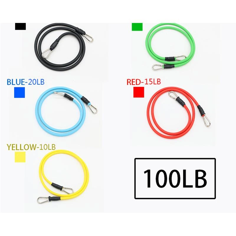 11 Pcs Latex Resistance Bands Crossfit Training Exercise Yoga Tubes Pull Rope Rubber Expander Elastic Fitness with Bag | Спорт и