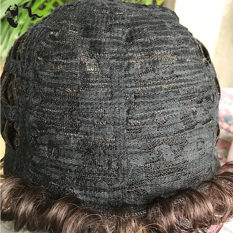 Yong Men Synthetic Short Curly  Wig Ombre Brown Wig for Men's Hair Daily Realistic Natural Wigs XISHIXIU HAIR