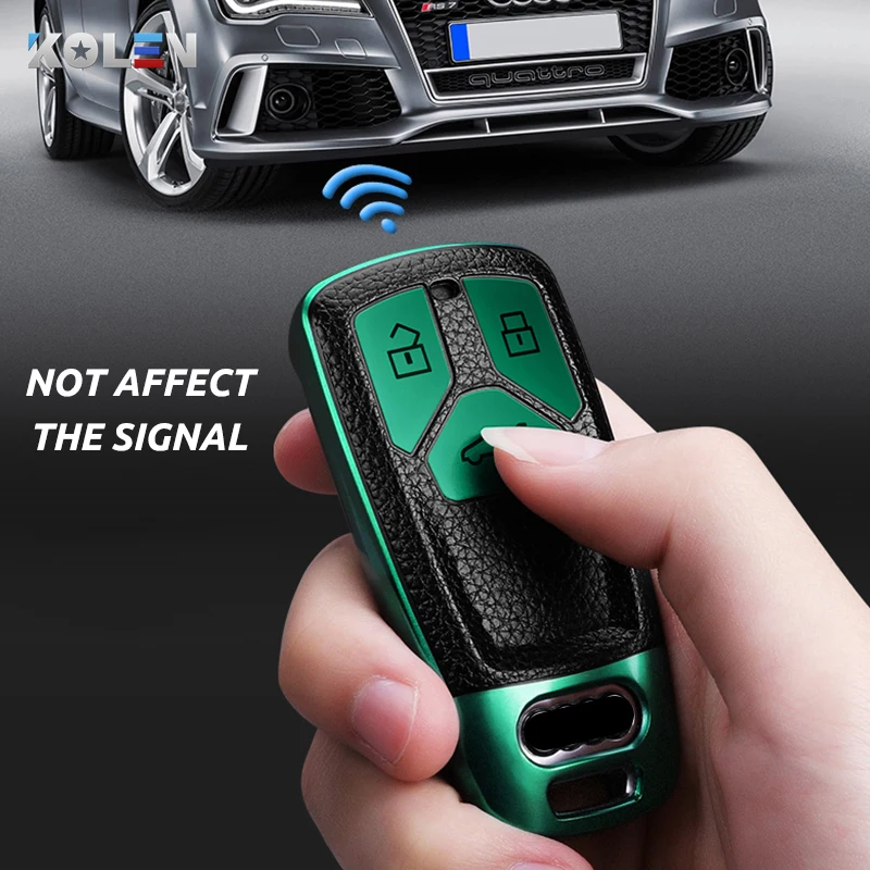 Кожаный + ТПУ чехол для автомобильного пульта дистанционного управления Audi A4 B9 Q5